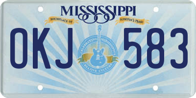 MS license plate OKJ583