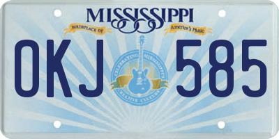 MS license plate OKJ585