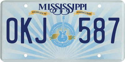 MS license plate OKJ587