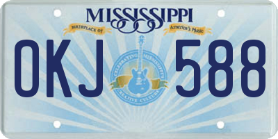 MS license plate OKJ588