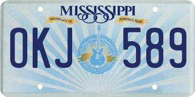 MS license plate OKJ589