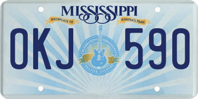 MS license plate OKJ590