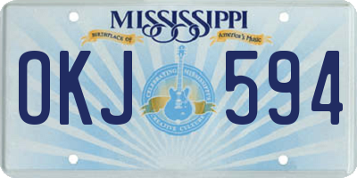 MS license plate OKJ594