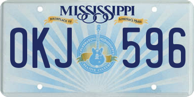 MS license plate OKJ596