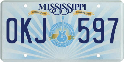 MS license plate OKJ597