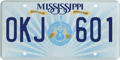 MS license plate OKJ601
