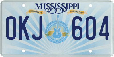 MS license plate OKJ604