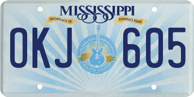 MS license plate OKJ605