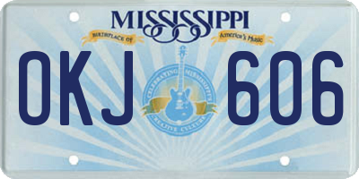 MS license plate OKJ606