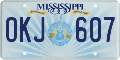 MS license plate OKJ607
