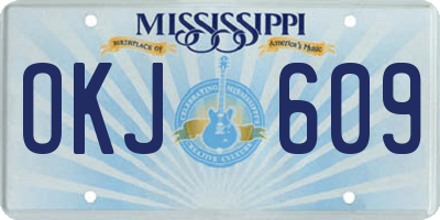 MS license plate OKJ609