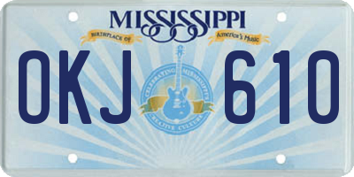 MS license plate OKJ610