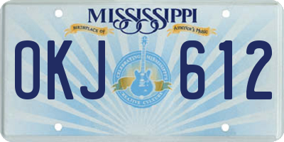 MS license plate OKJ612