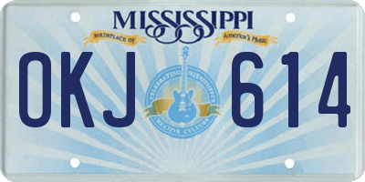 MS license plate OKJ614