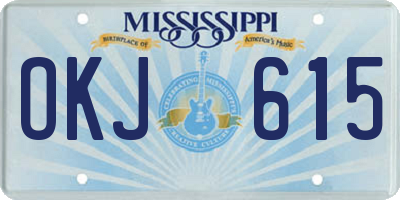 MS license plate OKJ615