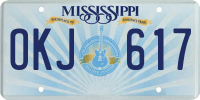 MS license plate OKJ617