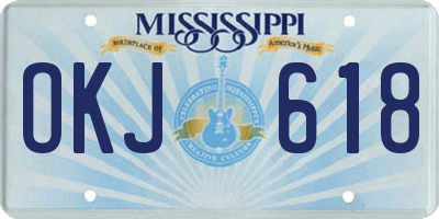 MS license plate OKJ618