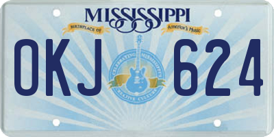 MS license plate OKJ624