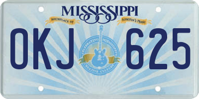 MS license plate OKJ625