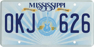MS license plate OKJ626