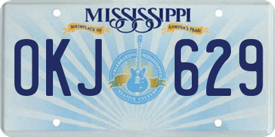 MS license plate OKJ629
