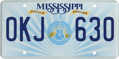 MS license plate OKJ630
