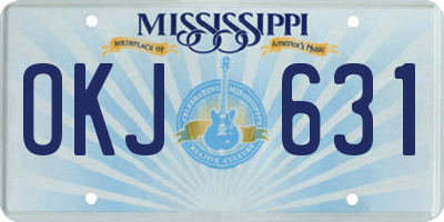 MS license plate OKJ631
