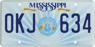 MS license plate OKJ634