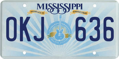 MS license plate OKJ636