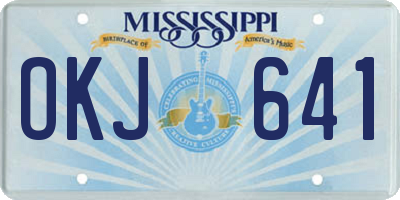 MS license plate OKJ641
