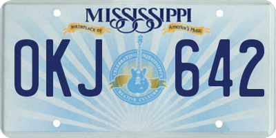 MS license plate OKJ642