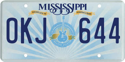 MS license plate OKJ644