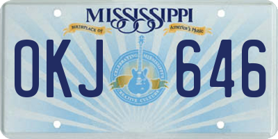 MS license plate OKJ646