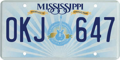 MS license plate OKJ647