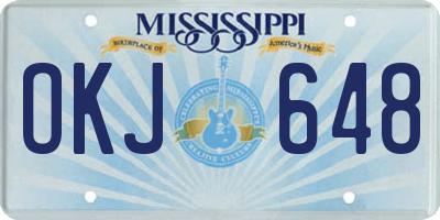 MS license plate OKJ648