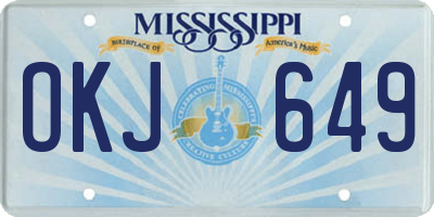 MS license plate OKJ649