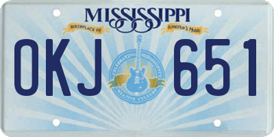 MS license plate OKJ651