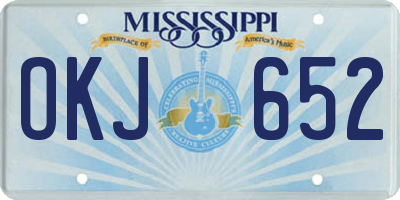 MS license plate OKJ652