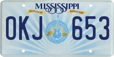 MS license plate OKJ653