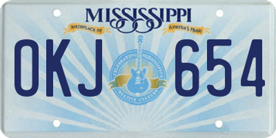 MS license plate OKJ654