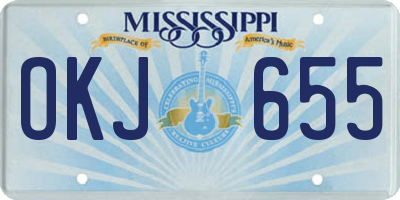 MS license plate OKJ655