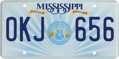 MS license plate OKJ656