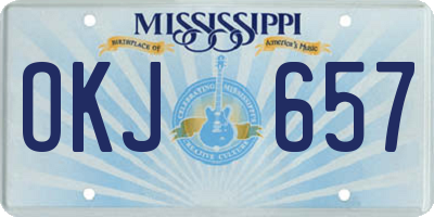 MS license plate OKJ657