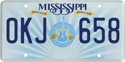 MS license plate OKJ658