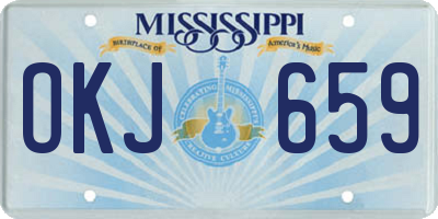 MS license plate OKJ659
