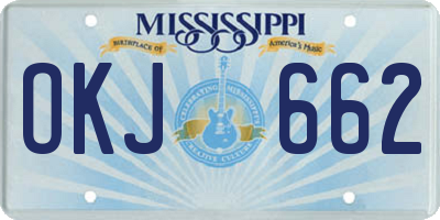 MS license plate OKJ662