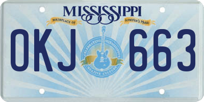 MS license plate OKJ663
