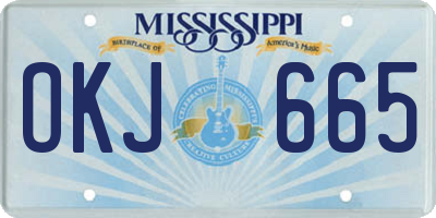 MS license plate OKJ665