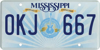 MS license plate OKJ667
