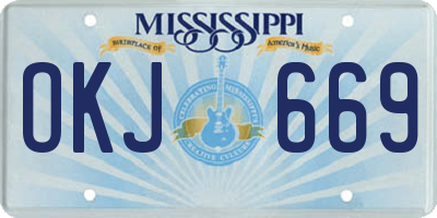 MS license plate OKJ669